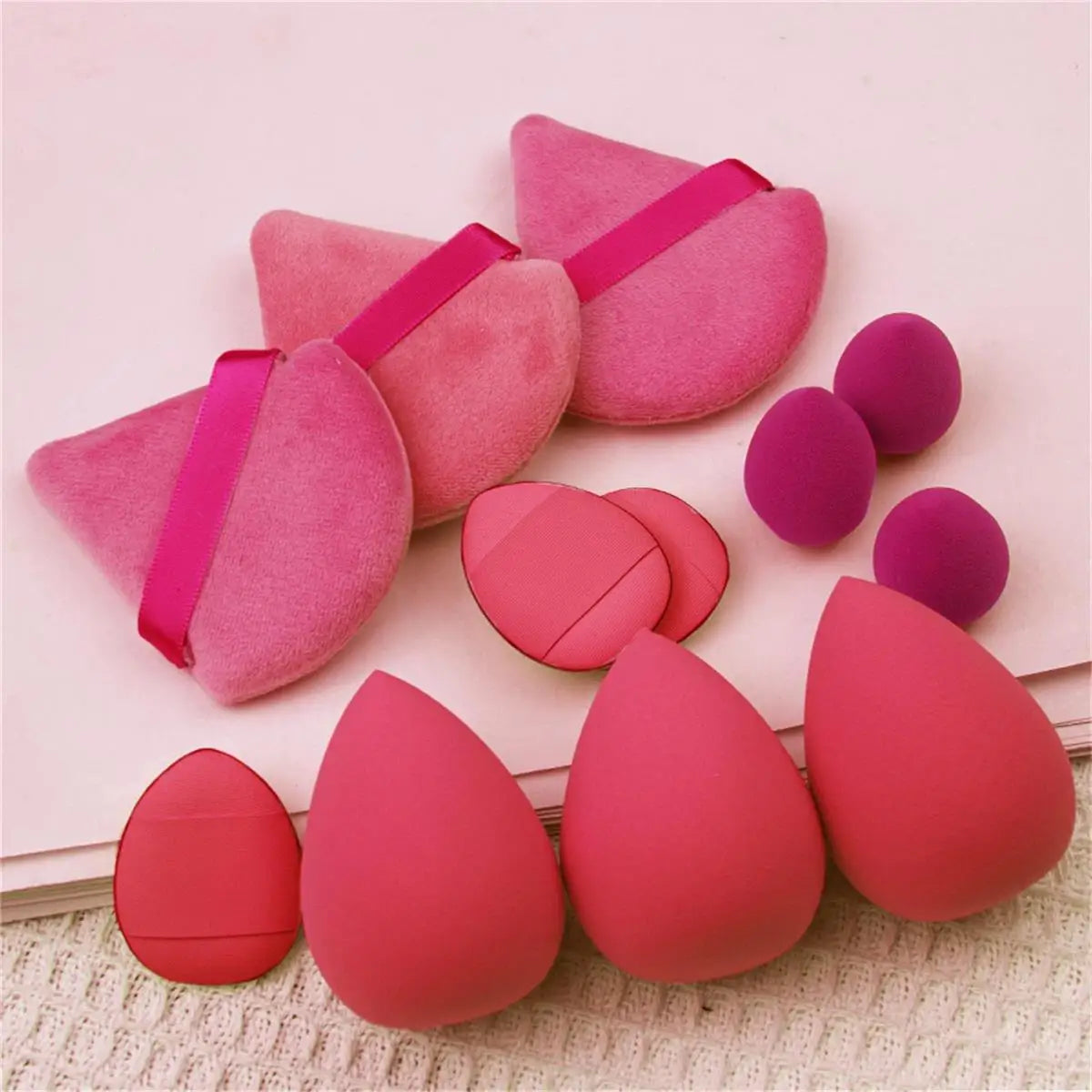 12pcs Small, medium and large combination set Makeup Puff Essential for beginners