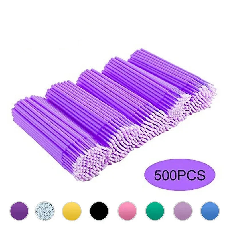 500pcs/lot Eyelash Extension Cleaning Swabs Lash Lift Glue Remover Applicators Microblade Makeup Micro Brushes Tool
